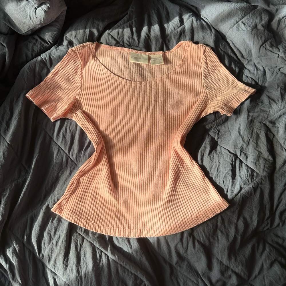 Ribbed Pink Women's Top